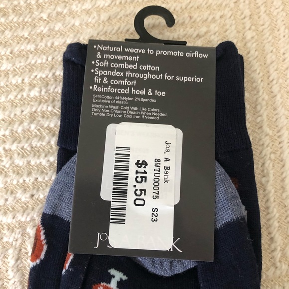 NWT Jos A Bank - Whiskey/Cigar Print Men’s Socks - Picture 3 of 4